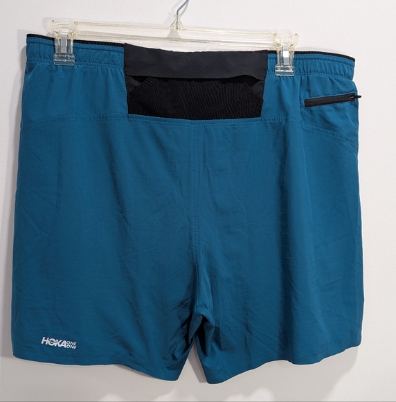 Hoka One One Running Shorts XLarge Men's Teal Lightweight Training Gym 7" Lined - Picture 5 of 8